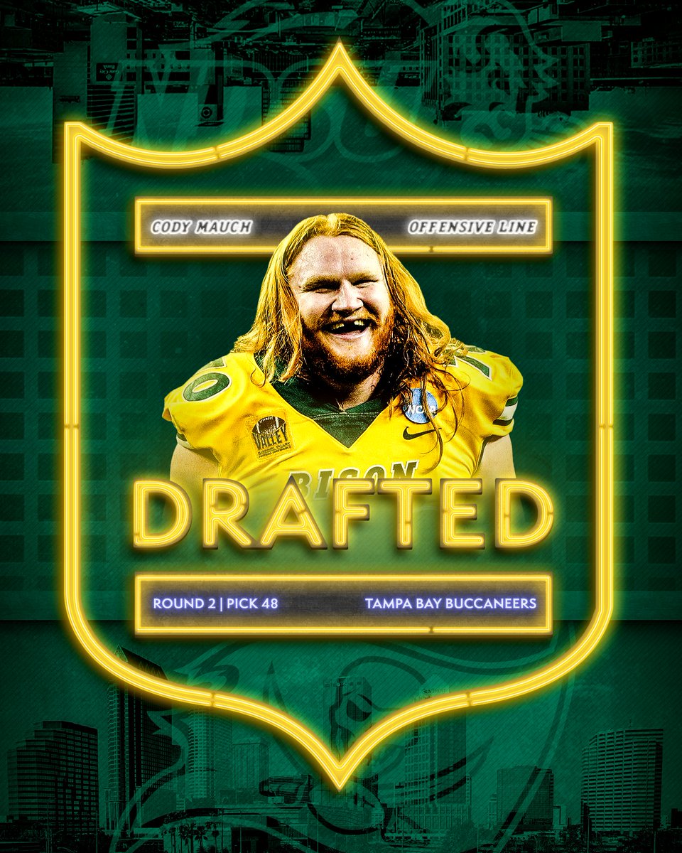 NDSU Football (@ndsufootball) on Twitter photo A pirate's life for Tud 🏴☠️
In the second round the <a href="/Buccaneers/">Tampa Bay Buccaneers</a> select <a href="/CodyTud/">Cody Mauch</a>
#ProBison | #NFLDraft A pirate's life for Tud 🏴☠️
In the second round the <a href="/Buccaneers/">Tampa Bay Buccaneers</a> select <a href="/CodyTud/">Cody Mauch</a>
#ProBison | #NFLDraft