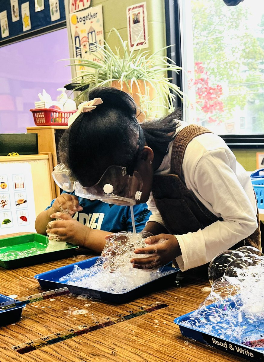 B is for….Bubbles!!! Mrs. Rowe and Miss Yanira’s budding scientists blow 🫧🫧🫧 towers and measure how high they become! <a href="/SDoLPreK/">SDoLPreK</a>