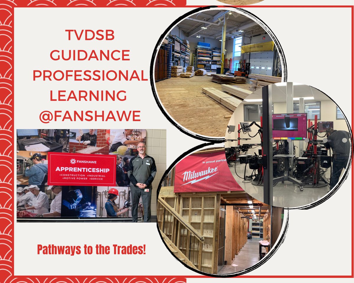 Edumomma1's tweet photo. Learning about Apprenticeship Pathways ⁦@FanshaweCollege⁩ today for our #TVDSB professional development! Amazing facilities and trades programs for students of all ages! https://t.co/Bz9g7ThpOv