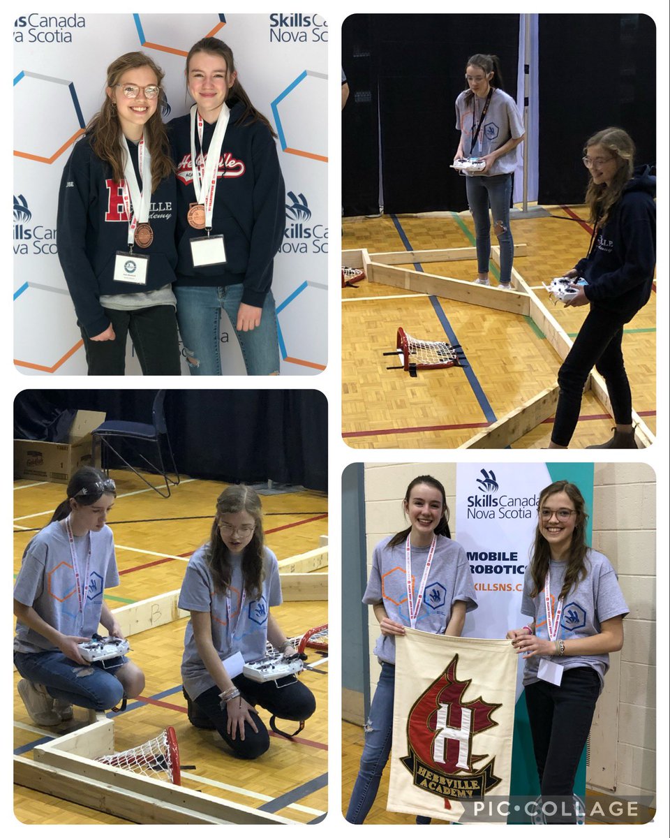 Josie and Jesse competed in the Nova Scotia Skills Robotics competition in Dartmouth and came home with 3rd place bronze medals. They were the youngest, and only all female team to participate. Thank you to Mr. Dalcourt for your support <a href="/HebbPatriots/">Hebbville Academy</a> 😊