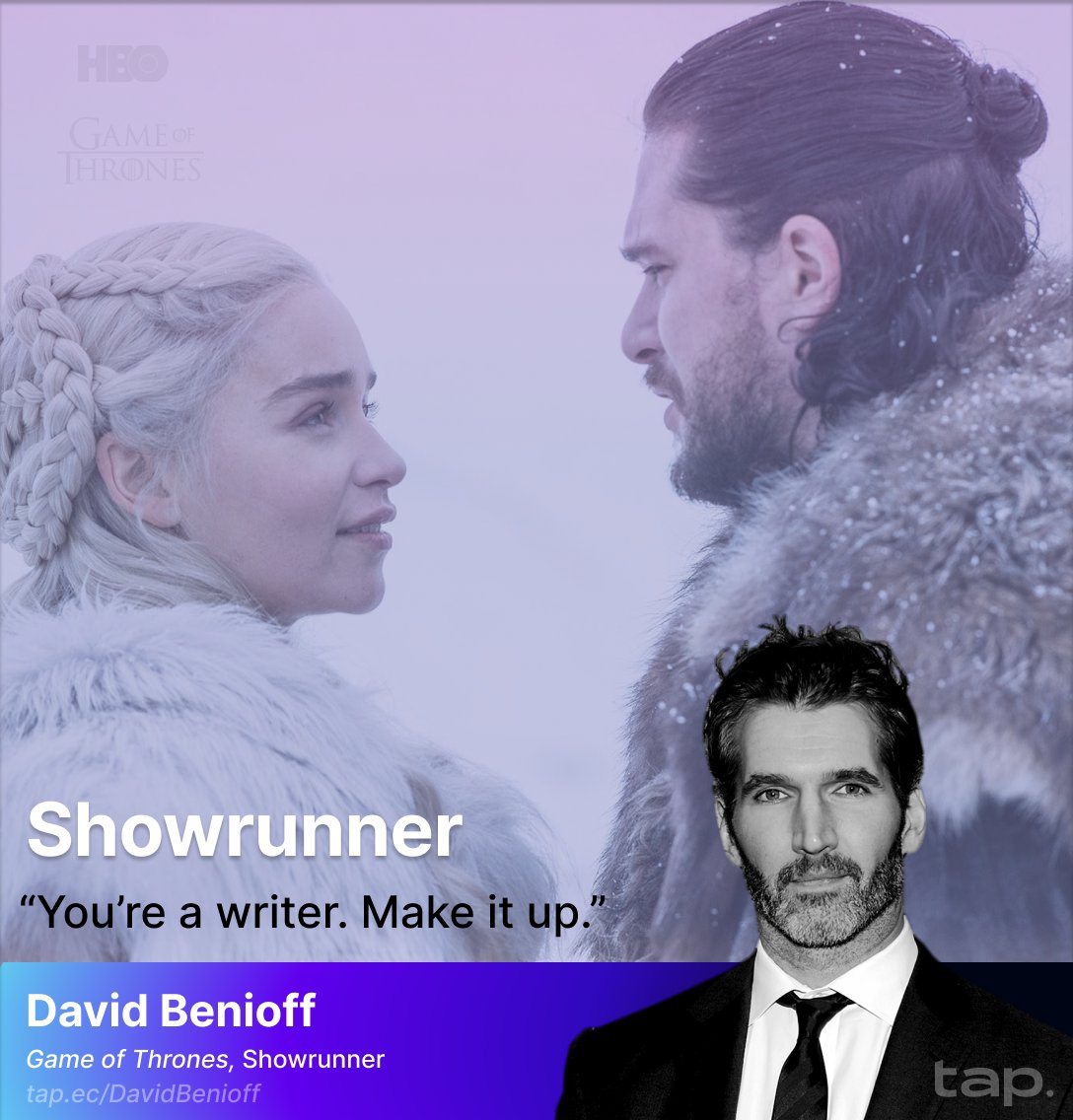 'Winter has come, but I'm still bringing the heat' 🔥 #GameOfThrones David Benioff is known showrunning the HBO fantasy television series @GameOfThrones . 
Join tap. to connect and network other verified showrunners!
#Showrunner #TVProduction #TVDirecting #TVShow #Television