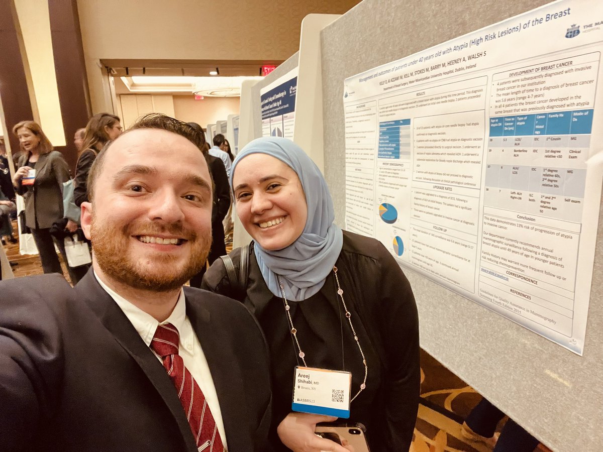 It was an incredible experience attending and presenting at the @ASBrS  2023 in Boston today .. Incredible to meet mentors and colleagues from Ireland and Bahrain @Matersurgery @MaterCancer