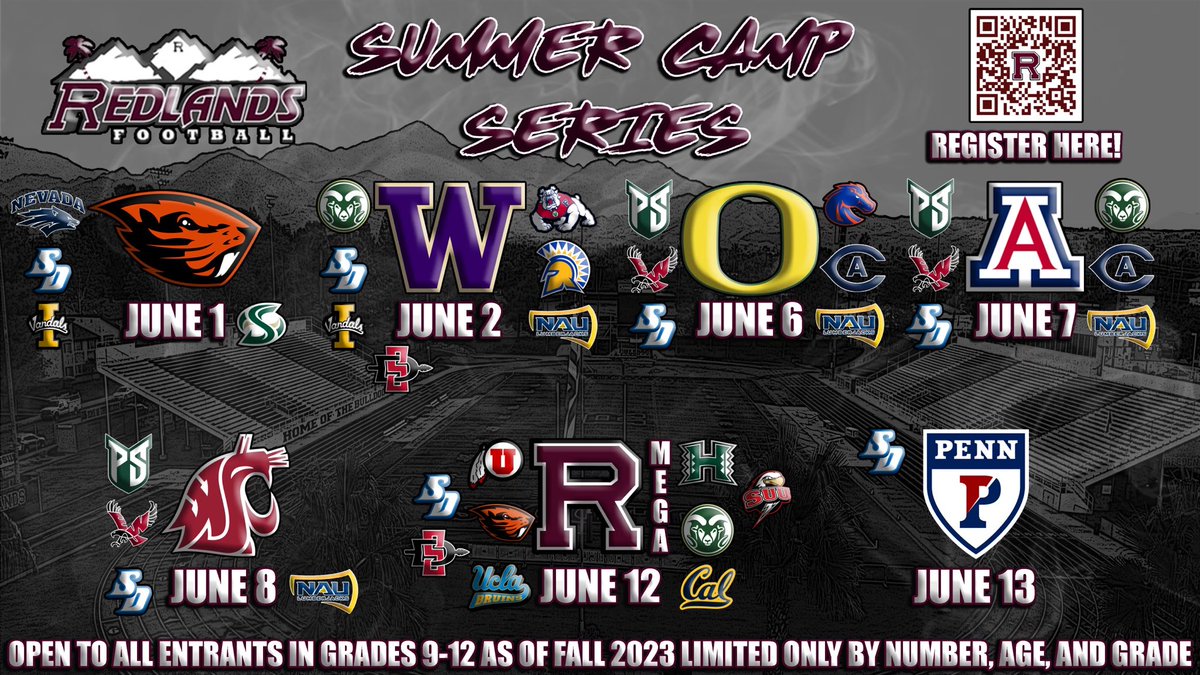 Redlands Bulldog Football (@uofr_football) on Twitter photo Some new additions to the camps including:
<a href="/AztecFB/">San Diego State Football</a>
<a href="/SacHornetsFB/">Sac State Football</a>
<a href="/SUUFB_/">Southern Utah Football</a>
Get signed up at: iefootballcamps.com
Limited capacity per session.
More schools to be added soon!! Some new additions to the camps including:
<a href="/AztecFB/">San Diego State Football</a>
<a href="/SacHornetsFB/">Sac State Football</a>
<a href="/SUUFB_/">Southern Utah Football</a>
Get signed up at: iefootballcamps.com
Limited capacity per session.
More schools to be added soon!!