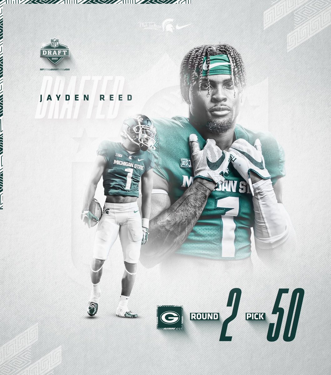 MSU_Football's tweet photo. Welcome to the NFL, @JaydenReed5!

#RELENTLESS x #GoPackGo https://t.co/hUkpZUXGSB