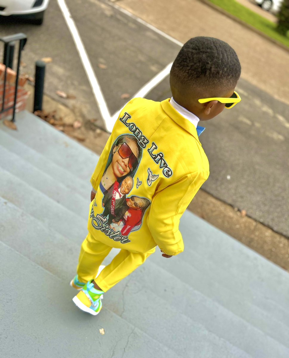 josekentrell's tweet photo. Nephew headed to the Sneaker Ball. Styled by me! I hate his lapel pin didn’t come in! #SneakerBall2023 #Taylord #TaylorMade #LongLiveHisSister #LLTaeG 💛💚💙 https://t.co/sZNWmm6sVI