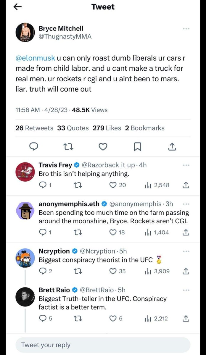 BostickLogic's tweet photo. @ryanmatta @ThugnastyMMA @elonmusk https://t.co/60GneTx1ma