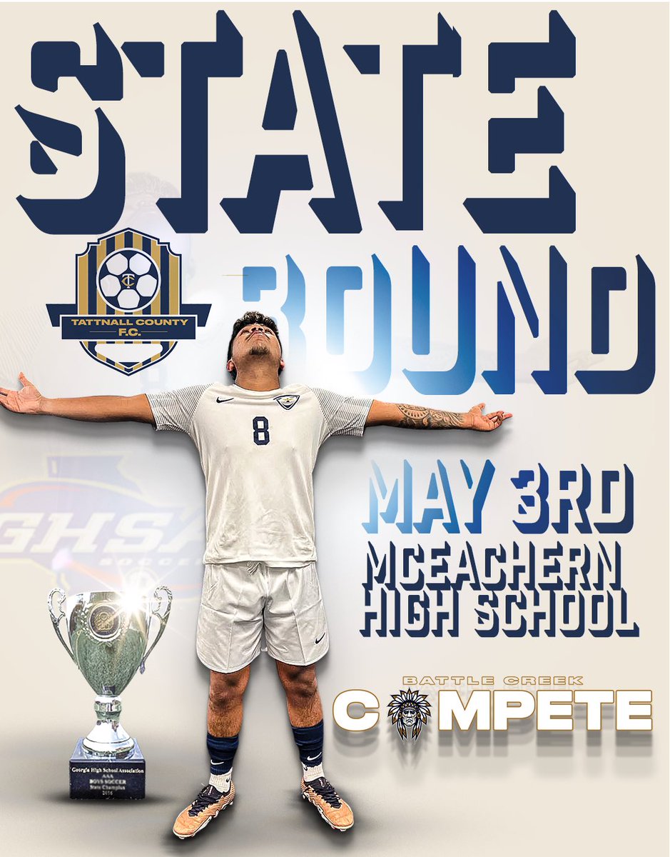 The BATTLE CREEK WARRIORS ARE STATEEEEE BOUND!!! After a tough win against Union County, 3-1, the Warriors will travel to Mceachern High School to play for a RING ‼️