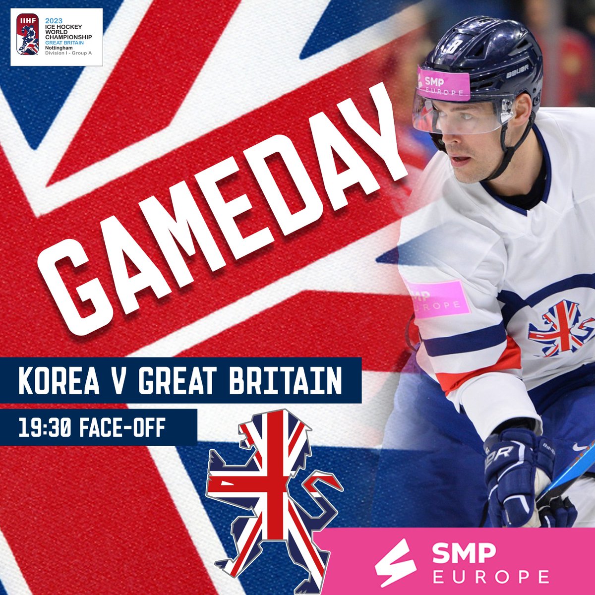 TeamGBicehockey's tweet photo. 🇬🇧 GAMEDAY 🇬🇧

🏒 Korea v Great Britain 
⏰ 7:30pm
🏟 Motorpoint Arena Nottingham 
🏆 IIHF Ice Hockey World Championship Division I Group A

🎟 Buy tickets 👉 https://t.co/C99eLIJv5I https://t.co/LoWxMjSeGk