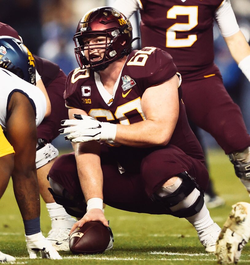 PFF_College's tweet photo. N.Y. Giants select Minnesota C John Michael Schmitz 57th overall

🍎 PFF's highest graded Center last season (92.3) https://t.co/BnlDT2FyfH