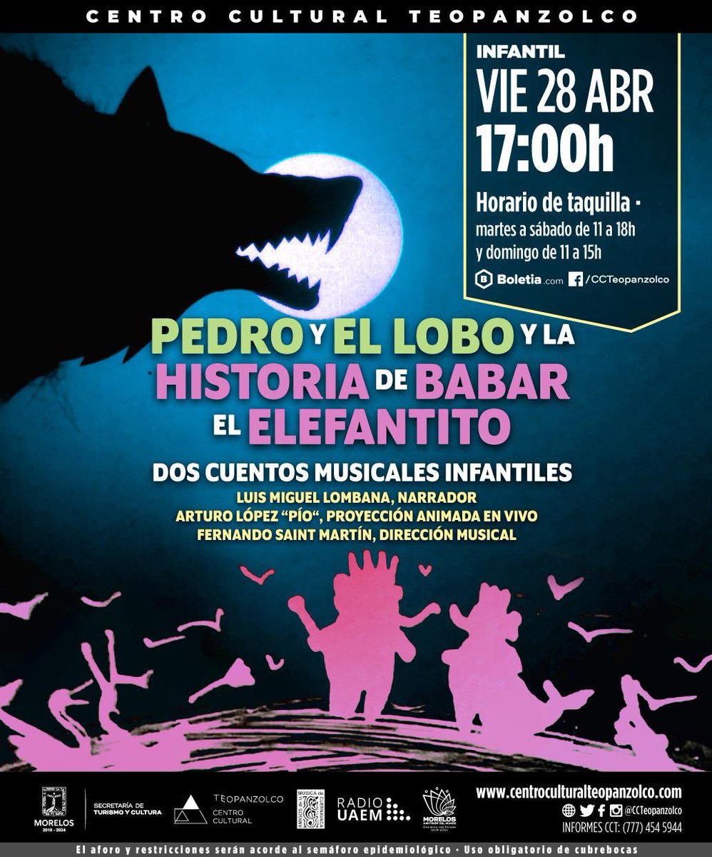 Pedro y el Lobo y la Historia de Babar, el elefantito #Babar #Poulenc #PedroYelLobo #Prokofieff <a href="/fernandosaintm/">Fernando SaintMartin</a> #dirección <a href="/ArturoPio/">pio</a> #artistaPlástico