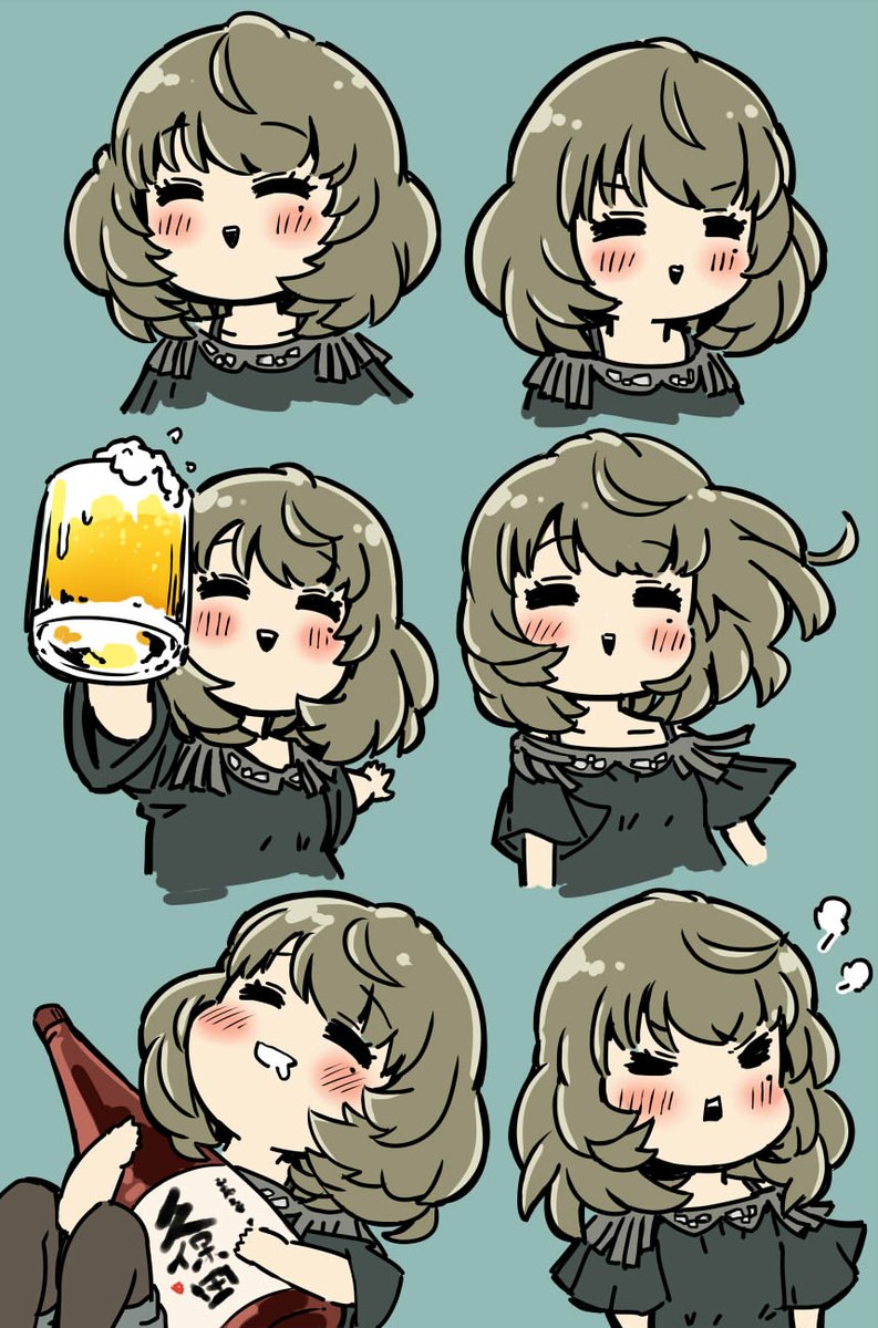 takagaki kaede alcohol 1girl beer drunk cup mole beer mug  illustration images