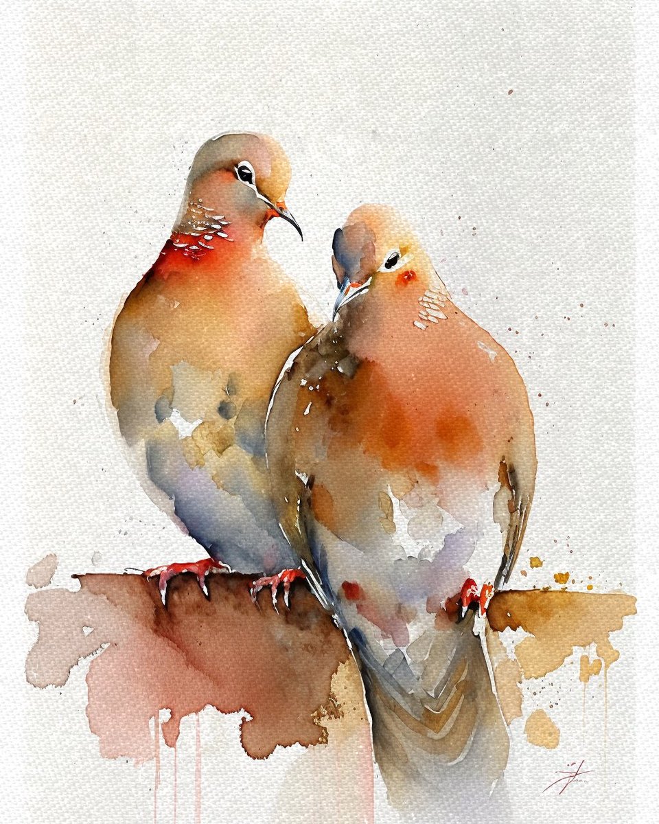 Brock08663543's tweet photo. A couple of doves💛 

#digitalart 
#イラスト #AIArtwork 
#イラスト好きな人と繋がりたい https://t.co/C8WgZKHSro