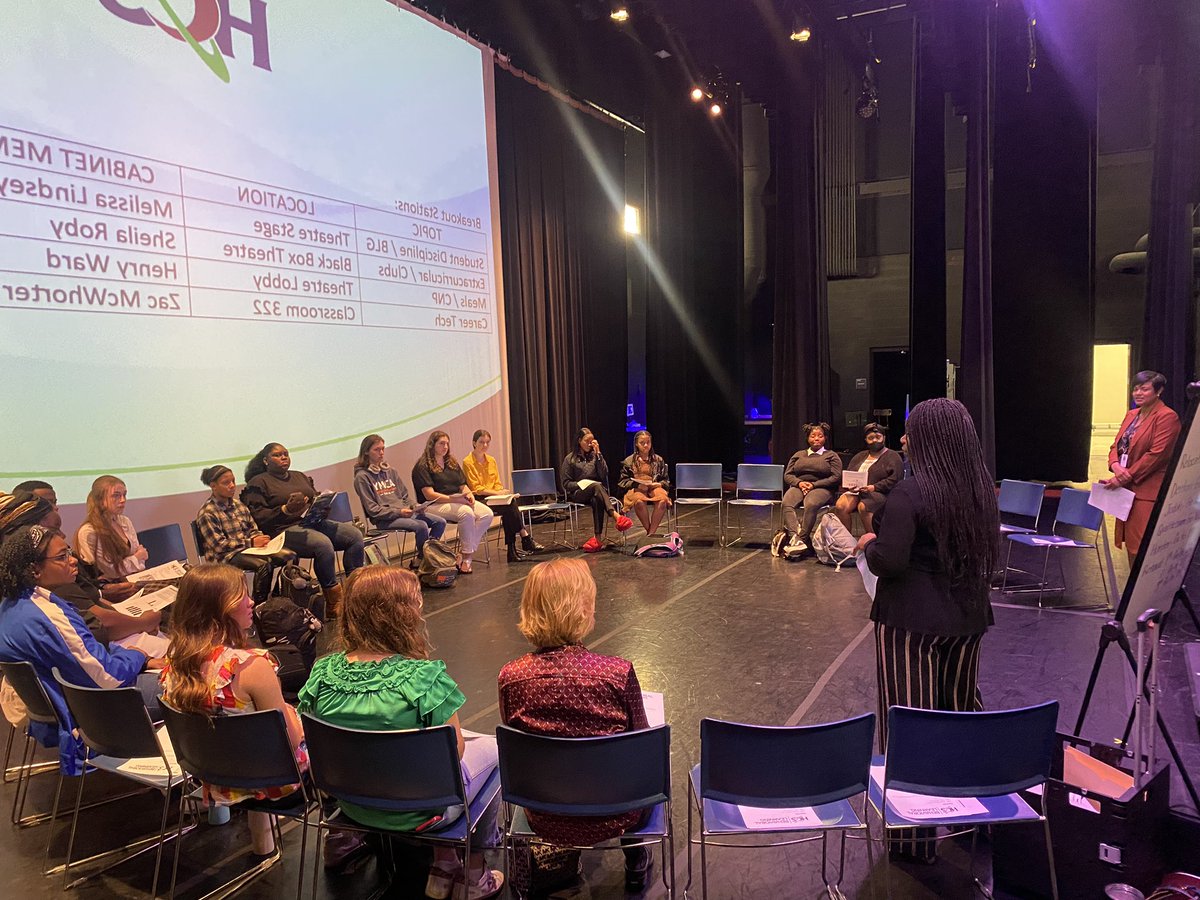 Today SGA leaders listened, learned, shared and led. Leaders from @huntsvillecityschools SIX high schools spent time today listening and learning from city and state leaders. Then they shared and led discussions on school topics with district leadership. Days like this ❤️. #MyHCS