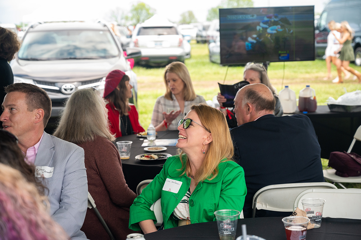 Transy's tweet photo. #TransyAlumniWeekend got out of the starting gate today with fun events like a tailgate @keeneland. 🏇 @transyalumni https://t.co/S7GnFUVVSK