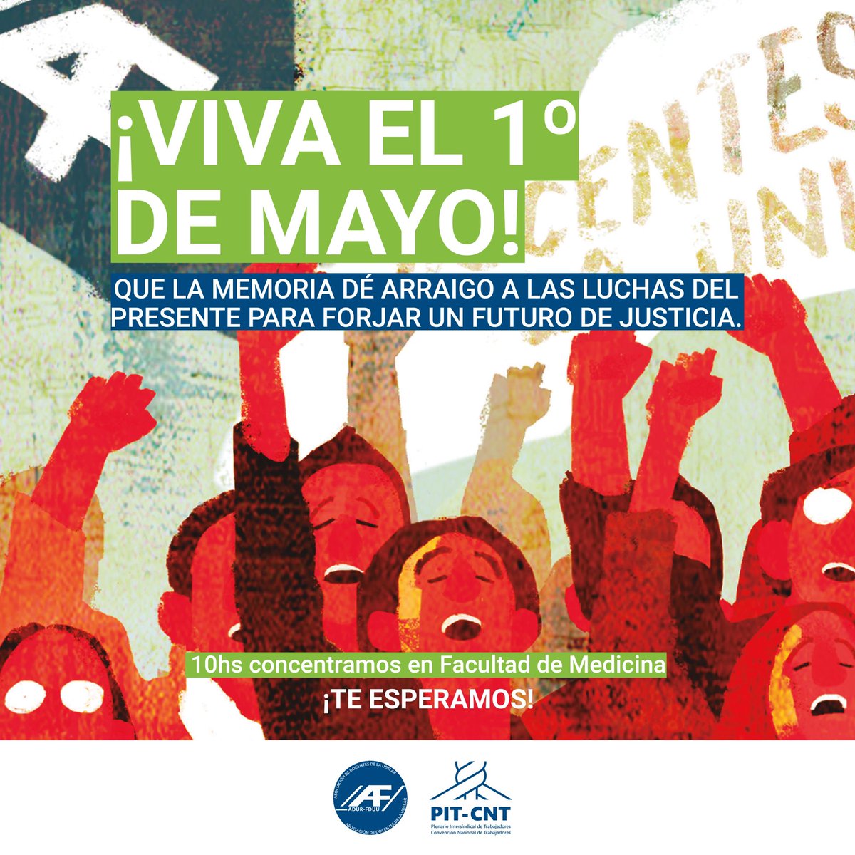 adur_udelar's tweet photo. Enviamos 1 saludo especial a todos los trabajadores y  trabajadoras en conmemoración de 50 años de la Huelga General en la cual la clase trabajadora resistió la dictadura llegando a generaciones posteriores, siendo ejemplo de democracia. #cosntruyendofuturo https://t.co/8jFQI99pu8