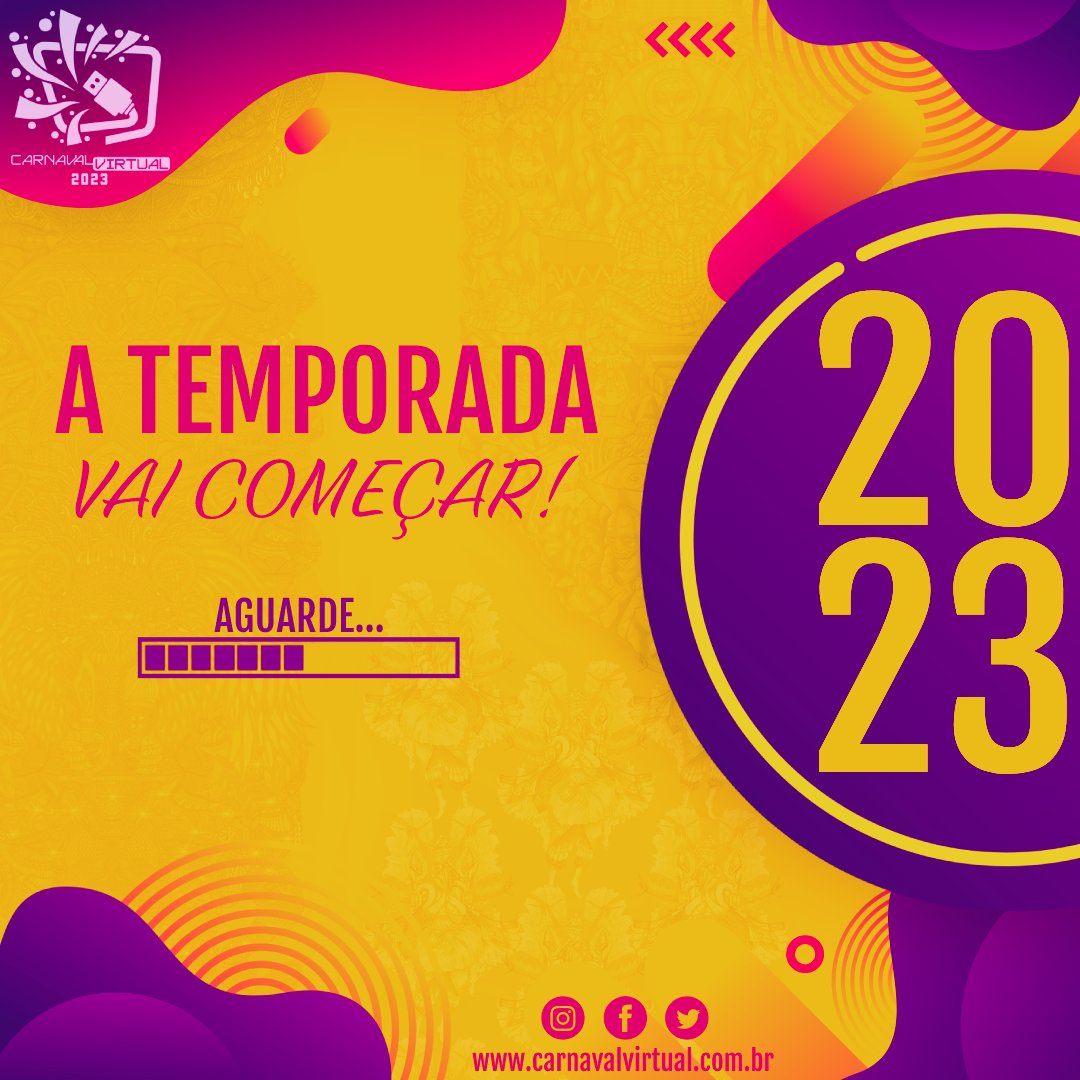 carnavirtual's tweet photo. A temporada 2023 do Carnaval Virtual já está pronta para ganhar as telas de todo Brasil!
A partir de amanhã você poderá conferir todos os enredos que irão desfilar no CaV em 2023. São mais de 50 escolas virtuais filiadas!
#CarnavalVirtual #CarnavalVirtual2023 #CaV #CaV2023 https://t.co/NXPdEha601