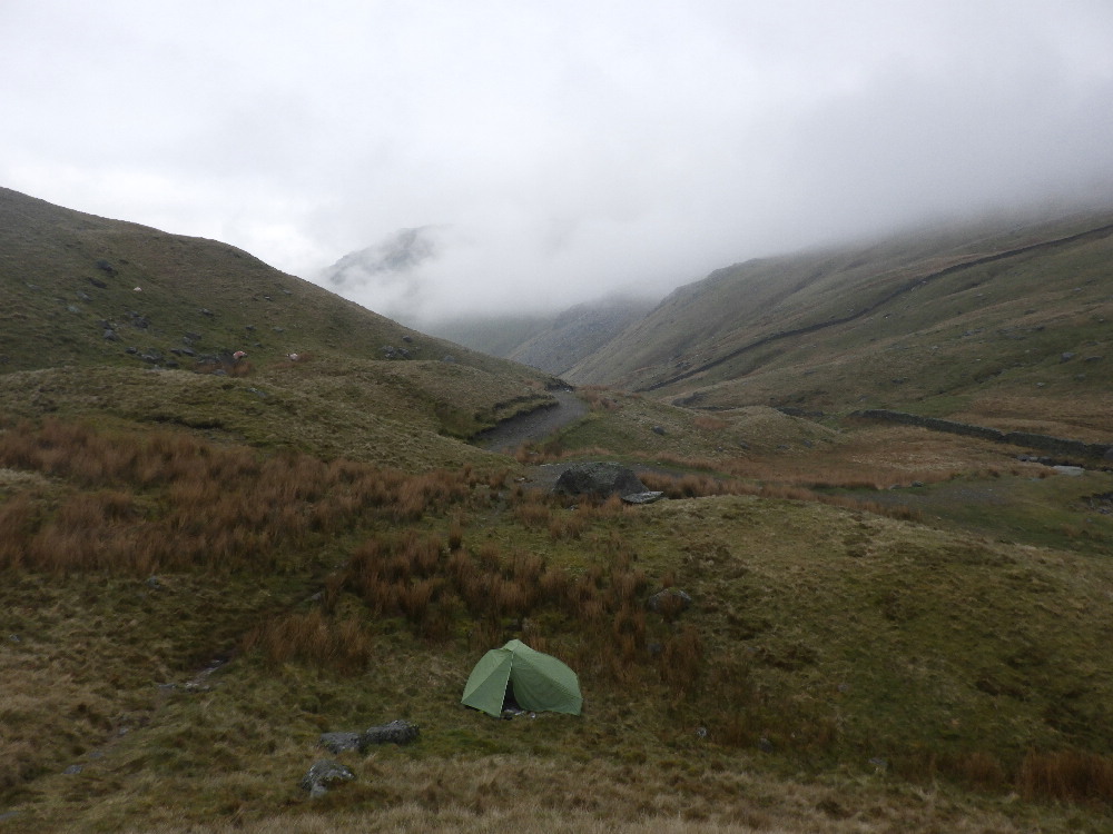 KnipeMike's tweet image. Then there was a short day over High Street and Gray Crag as the rain crept in. LTD suggested a spot behind a drumlin out of the wind. It was OK. Lorra slugs...  good radio reception and a little bit of rough whisky as the rain came down. Next morning was slug city.