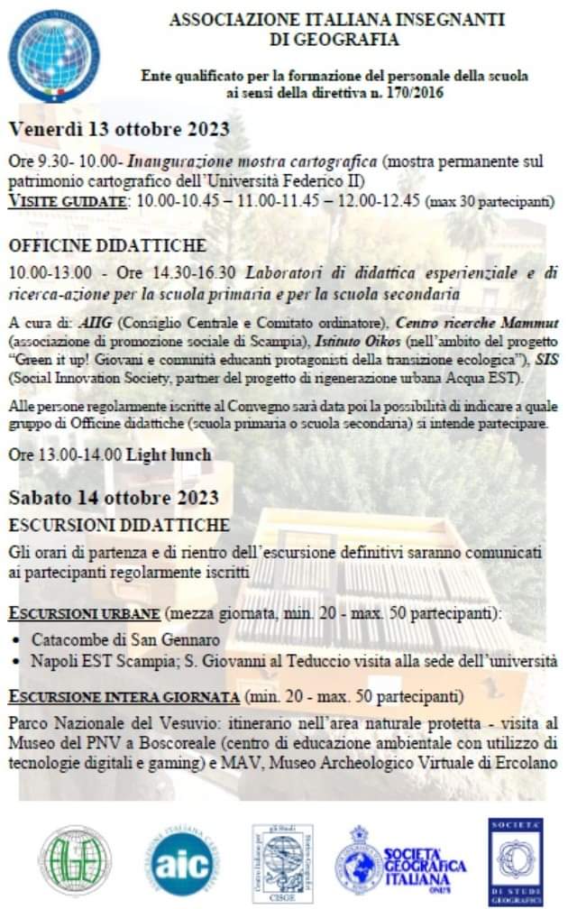 AIIGgeografia's tweet photo. APERTE LE ISCRIZIONI AL 65° CONVEGNO NAZIONALE - NAPOLI, 12-14 OTTOBRE 2023 
GEOGRAFIE DEL METAVERSO. 
TERRITORI DIGITALI E NUOVE PROGETTUALITA' EDUCATIVE

Scheda di iscrizione e programma  sul sito https://t.co/LE1w4FeJO8 https://t.co/b5J3DxzIxr