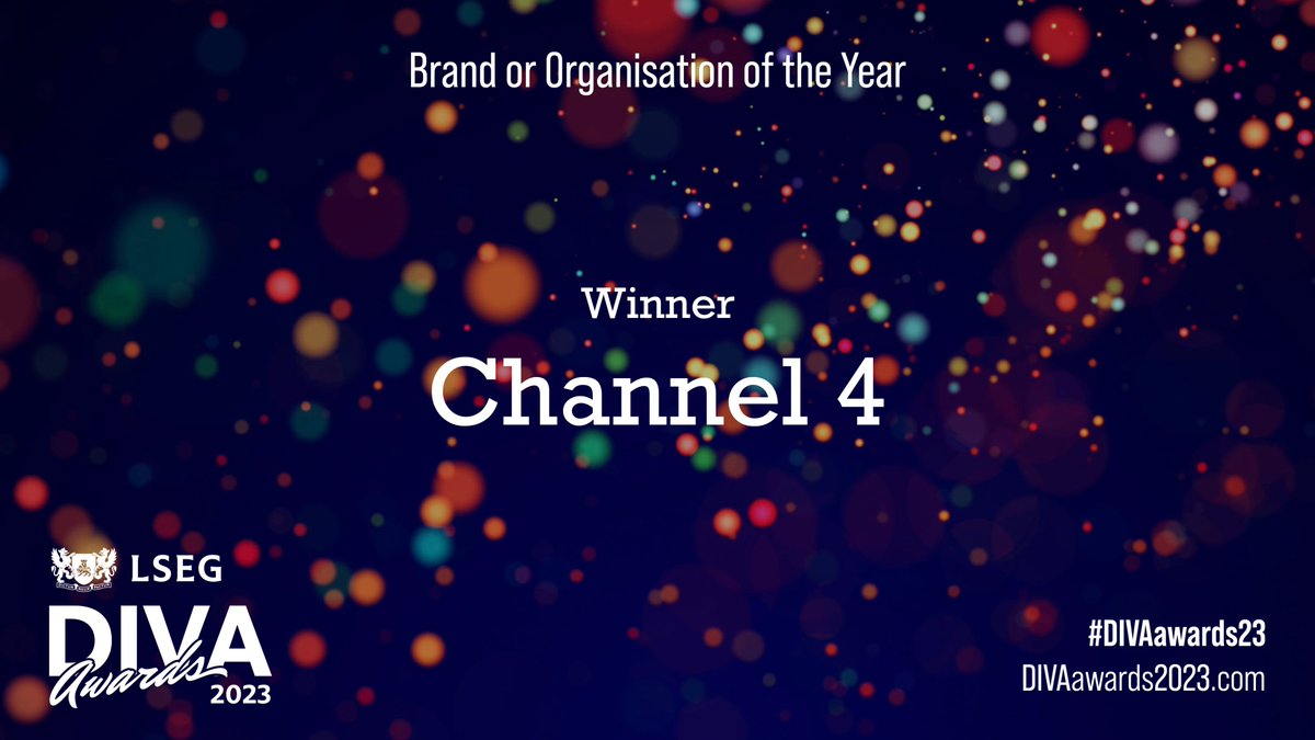 DIVAmagazine's tweet photo. The Winner of the Brand or Organisation of the Year Award is...

@Channel4!

We salute you!

#DIVAAwards23 https://t.co/UmqgDgtTDd