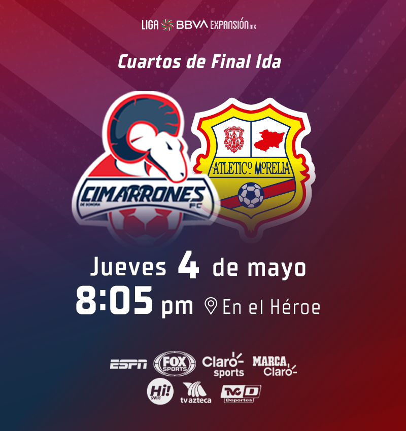 CimarronesFC's tweet photo. ¡Tenemos rival! 🐏
Nos enfrentaremos ante Club Atlético Morelia, un viejo conocido en fases finales.🔥🔥
🏟 | Héroe de Nacozari #ElHeroe
📅| Jueves 4 de Mayo
⏰| 8:05 pm
#PorMasH1storia https://t.co/6TF8wir7o6