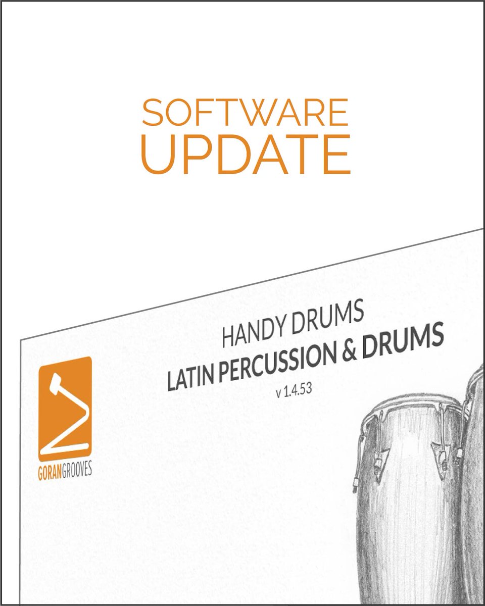 Software update v1.4.53 for GoranGrooves #HandyDrums LATIN PERCUSSION &amp; DRUMS makes playability improvements and resolves several issues.

Find out more and update today:

library.gorangrooves.com/docs/handy-dru…

#drumVI #percussion