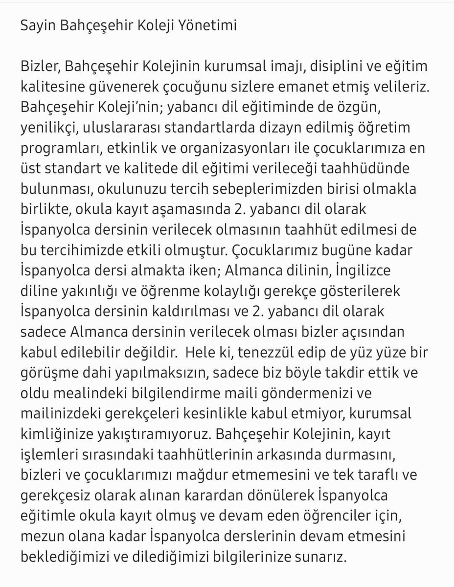 BLTBURCU's tweet photo. 🚨🚨🚨 Bahçeşehir Koleji, öğrencilerinin emeğine sahip çık ‼️‼️‼️

@EnverYucel  @bahcesehir_k12 @tcmeb 
#bahcesehirdeispanyolcaegitimdevametsin #bahcesehirdeispanyolcaegitimedevamedilsin #BahcesehirKoleji https://t.co/T0f3gU6SpQ