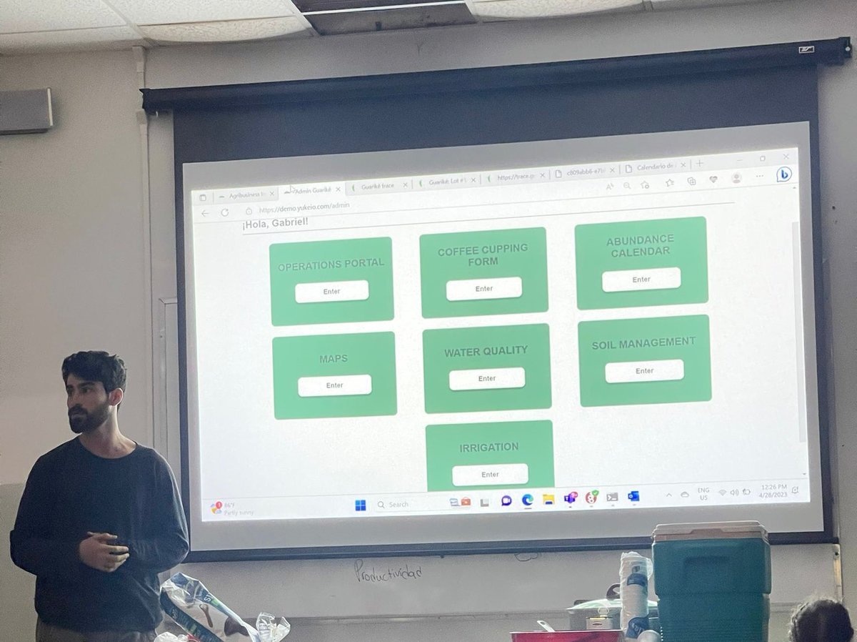 GuarikePR's tweet photo. Hoy nuestro economista agrícola y CRO Gabriel J. Varon presentando a Guariké ante Plenitud y El Josco Bravo y su cepa de Mayagüez. Gracias por el tiempo y espacio. Guariké brindando visibilidad de como la tecnología trabaja para el agricultor y las manufactureras de alimentos. https://t.co/zXur41LP4L