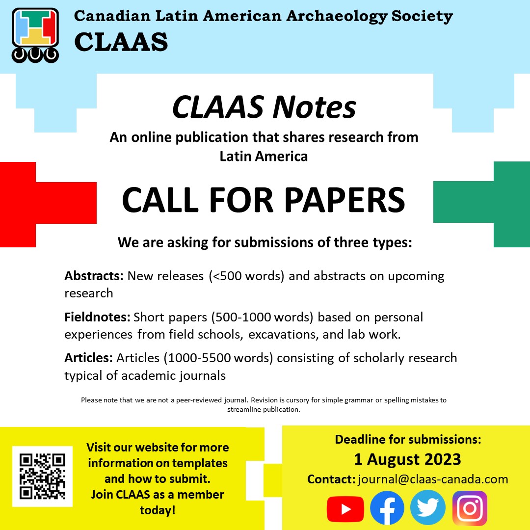 CLAAS_CA's tweet photo. Are you keeping up with CLAAS Notes? We are currently accepting abstracts, fieldnotes, and articles for our online publication. All are welcome to apply - including undergraduate students, postgraduate students, and early career researchers! Visit our website for more. https://t.co/Pf6sjFYj4L
