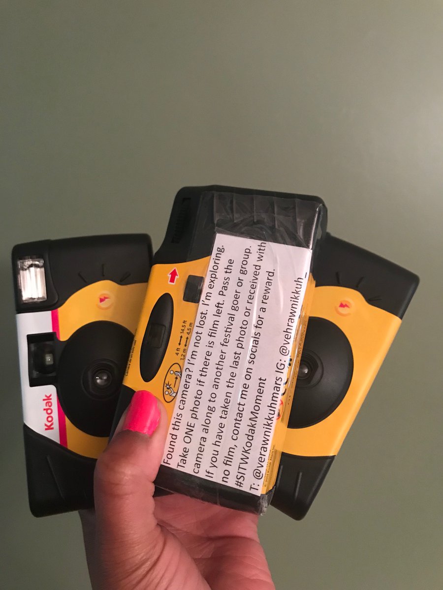 Attending #SITW this weekend? Keep an eye out for one of these cameras. $$$ reward if returned! Once returned I’ll upload pics w the hashtag #SITWKodakMoment. Thanks! Have fun &amp; be safe 🪩