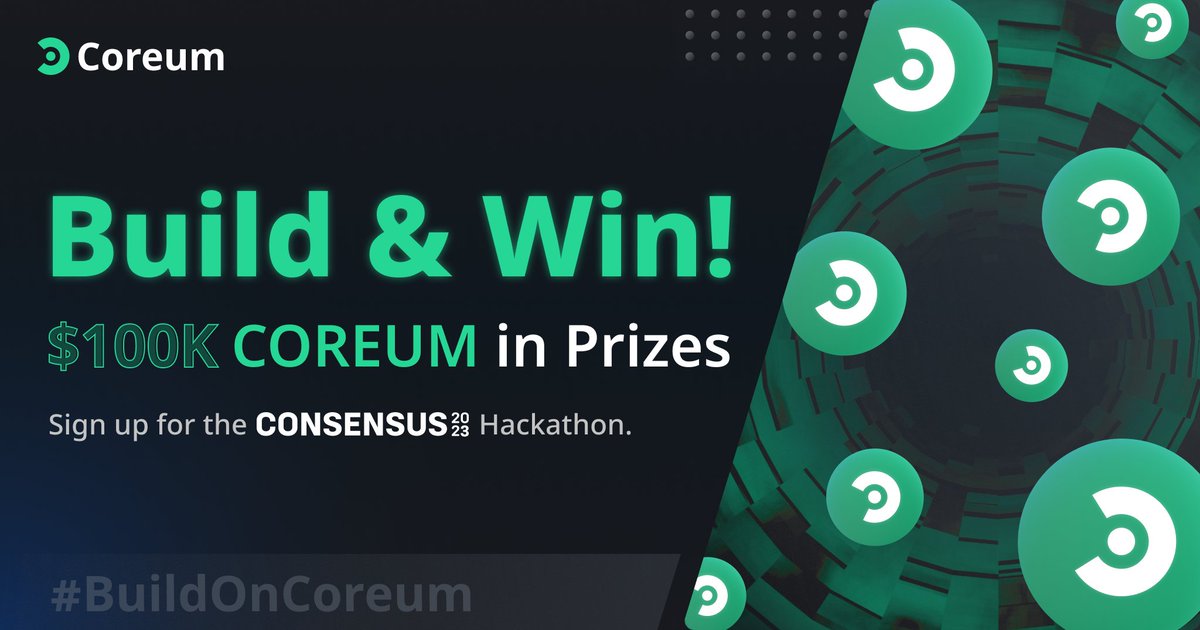 Calling all developers 📢

As part of the #Consensus2023 Hackathon programming, the Coreum Development team will be conducting some key online workshops.

Registrations for the hackathon are still open and the foundation has allocated a total of $100K USD value in prizes for the