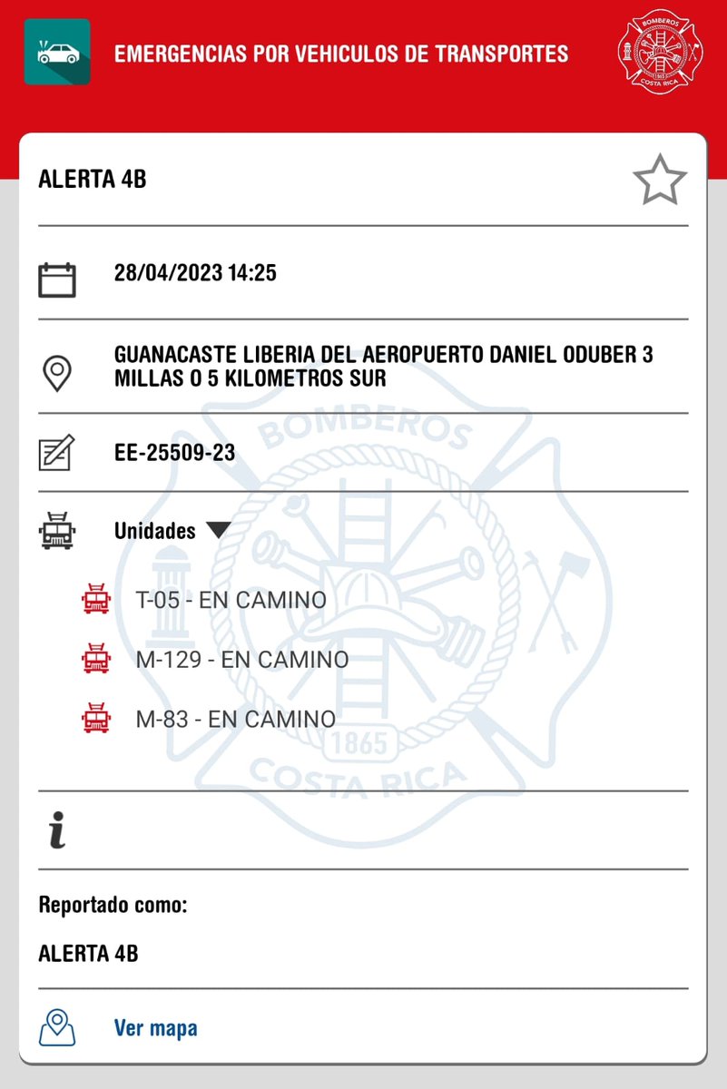 ViuditaCR's tweet photo. #Alerta4B Helicóptero con 6 almas el cuál salió de #Pavas hacia Roca Bruja se precipita en zona de #Guanacaste
Por favor, dar prioridad de paso a las Unidades de Emergencia
#EnDesarrollo
#TráficoCR https://t.co/8y9A4QGXex