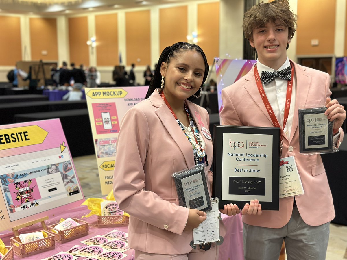 PolarisSignPro's tweet photo. Well we did it!!! These two just won Best in Show in the @BPAconnect National Competition!! Their Virtual Branding Project received a PERFECT SCORE!! So incredibly proud 🩷🩷🩷 @polariscareer @BereaCSD @MichaelMayell @BCSDWheeler @m_smithberger https://t.co/z4A4sGmdxQ