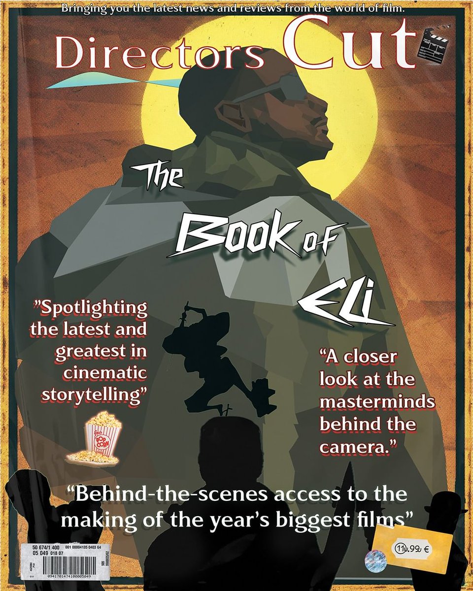 KulonAgency's tweet photo. My Magazine Cover Project for Design Skills 🙌 Shoutout to Tony Coppin for the OG poster artwork.
#graphicdesign #design #art #digitalart #photoshop #college #cavaninstitute #mystimtn #tonycoppin #bookofeli #movie #movieposter #movieart #magazinecover #magazine #director #movie https://t.co/SVoSjwSXnM