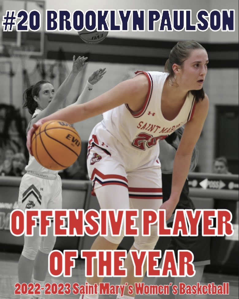 saintmarys_wbb's tweet photo. 2022-2023 Offensive Player of the Year is Senior guard/forward, Brooklyn Paulson! https://t.co/HrAm2Sc4aI