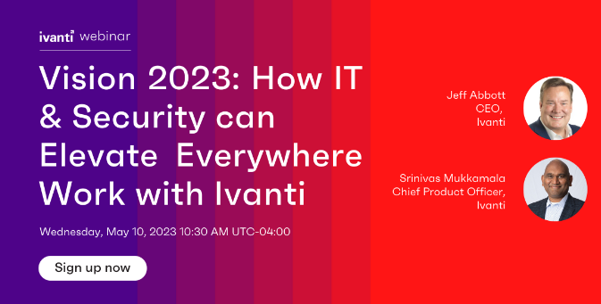 tsmith7251's tweet photo. Looking forward to this Ivanti webinar!

Join Ivanti on Wednesday, May 10th, with @Jeff Abbott and @Srinivas Mukkamala to discuss How IT &amp; Security can elevate #EverywhereWork with Ivanti. https://t.co/kHiSw6A0pm https://t.co/I58Z9I0YcK