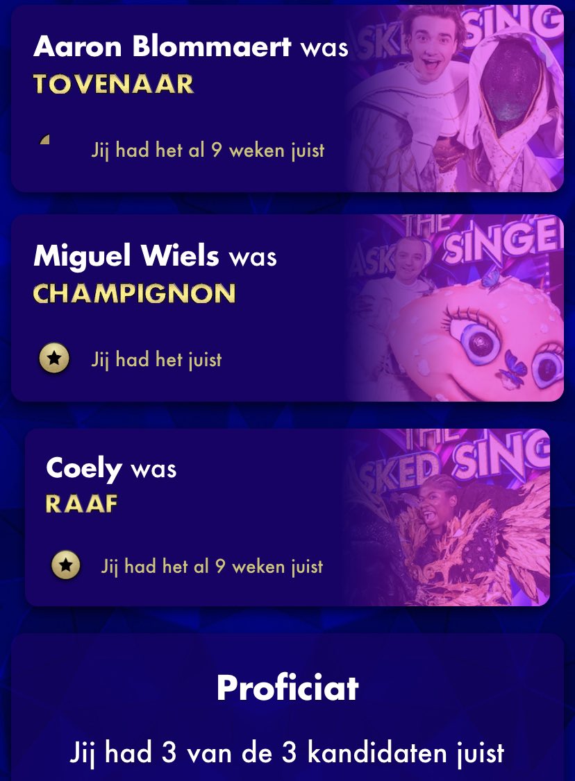 TaijcoN's tweet photo. Niet slecht 3/3 #TheMaskedSinger https://t.co/vOiVQ3FX6q