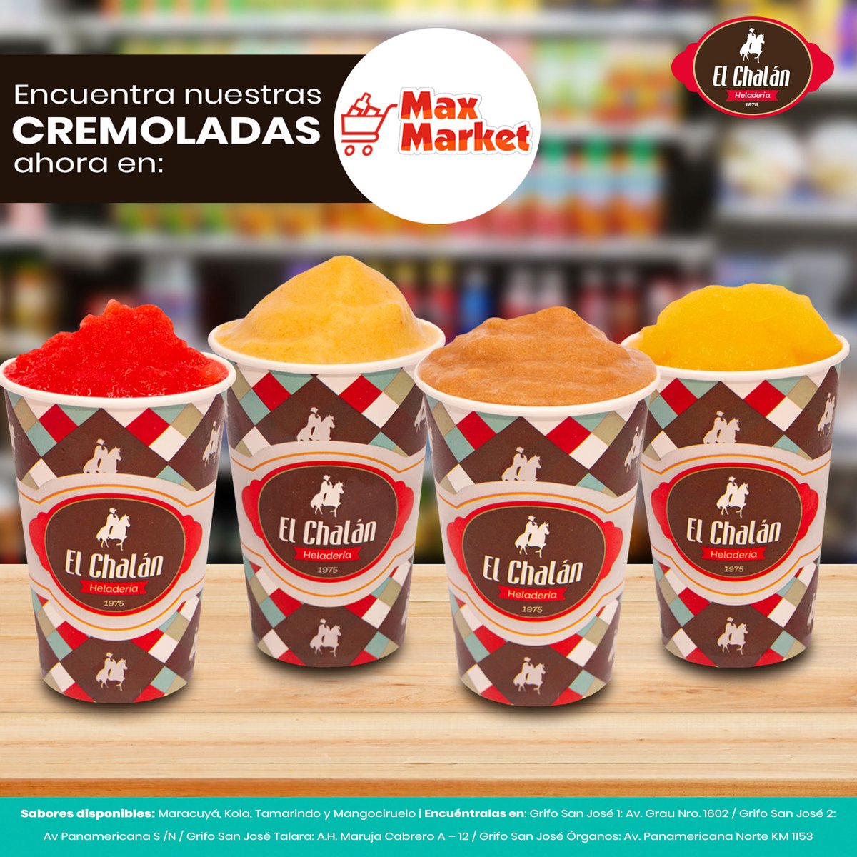 ChalanHeladeria's tweet photo. ¡Encuéntranos en Max Market! Y disfruta de nuestras refrescantes cremoladas 😉✌ https://t.co/YS33K58sMm