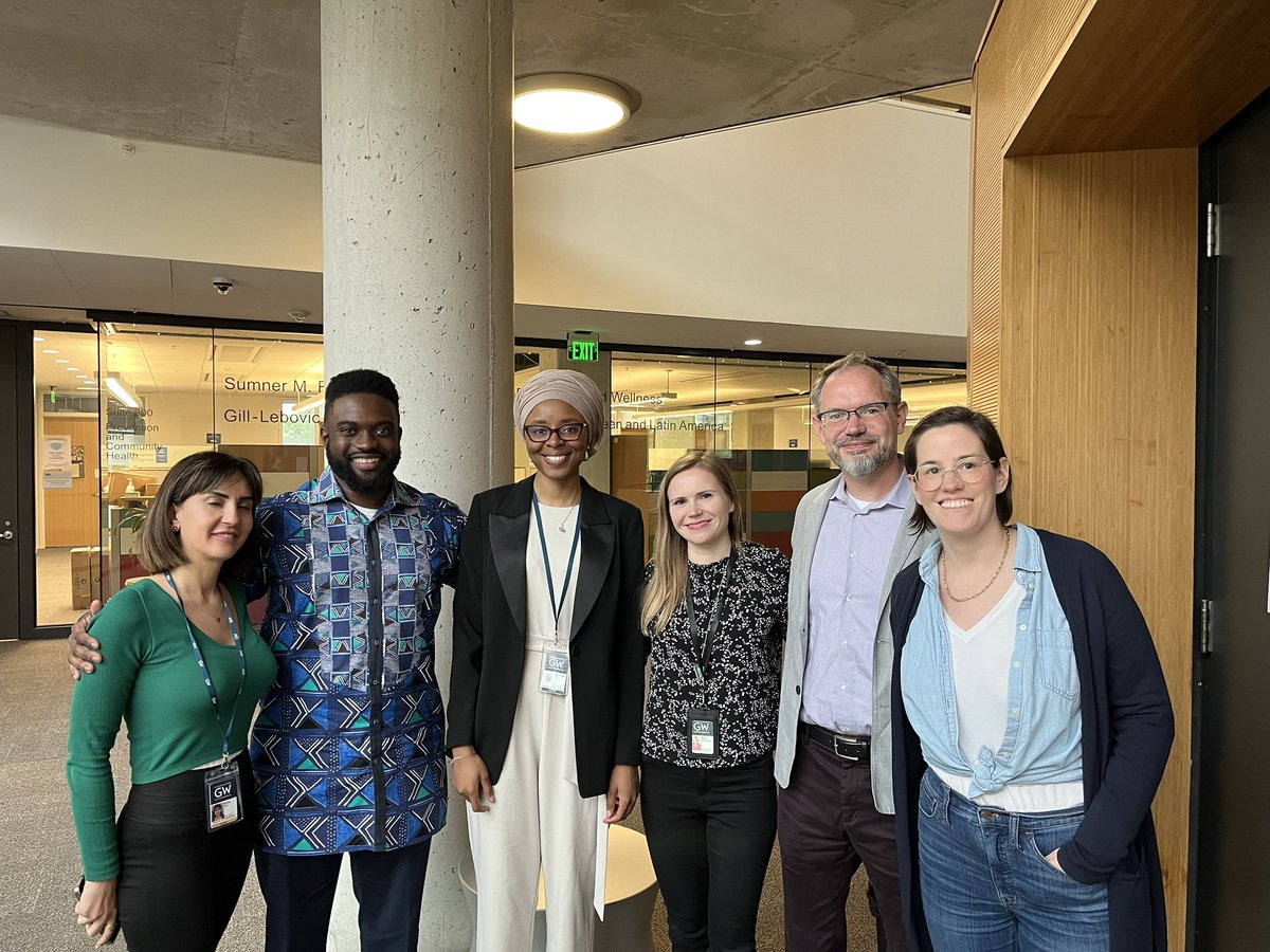 uricora's tweet photo. Always so exciting to listen to
Our #globalhealth MPH candidates’ culminating experience ! Here a group w Dr Khort on #globalmentalhealth equity @GWpublichealth @GWtweets @gmhequity Congrats! https://t.co/oIqk86k9Bm