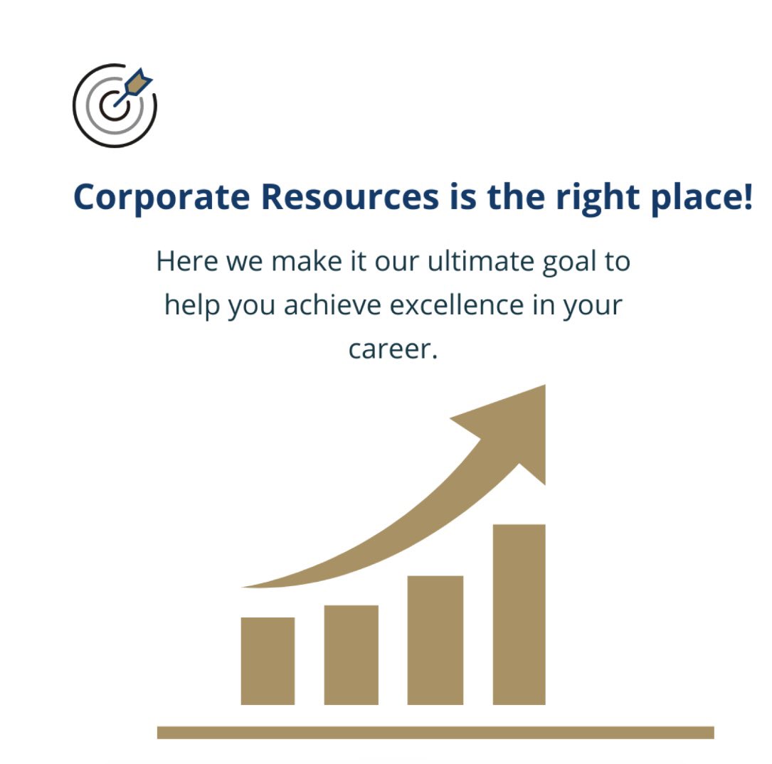 CorpResourcesIL's tweet photo. When you work with us, we want you to be aware of our #1 goal. We have 30+ years of experience in the staffing industry, and our goal has been consistent and the same the entire time we have been around! We want you to achieve excellence in your career https://t.co/8ceKmClnCw
