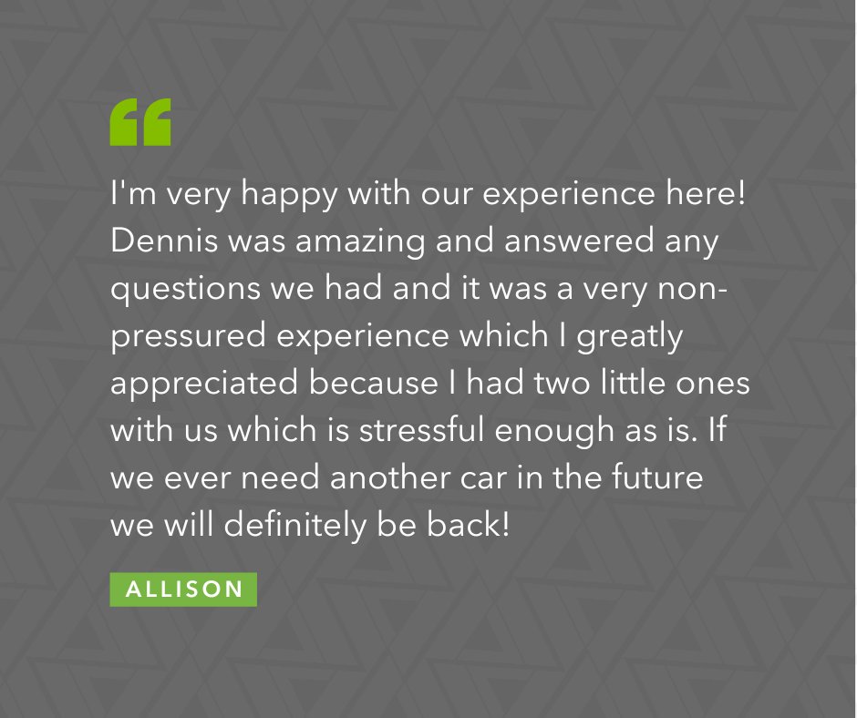 MAMobility's tweet photo. We never want you to settle for pushy sales tactics – our team is committed to providing a pressure-free environment where you can take your time, ask questions, and find the perfect vehicle for your needs! We hope to see you back in the future, Allison. https://t.co/MsvKTqtSSG