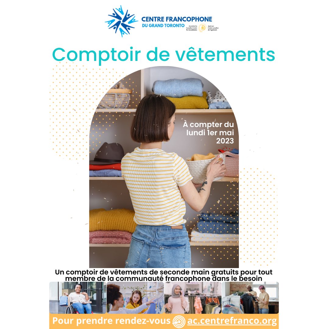 CentrefrancoT's tweet photo. ✅ Ouverture officielle de nôtre comptoir de vêtements !

ℹ️ Nous proposons gratuitement des vêtements de seconde main à partir du lundi 1er mai 2023

ℹ️ 📲Sur rendez-vous uniquement : https://t.co/GtSOPRybYd (8-Évènements ponctuels) https://t.co/633wp5v1oa