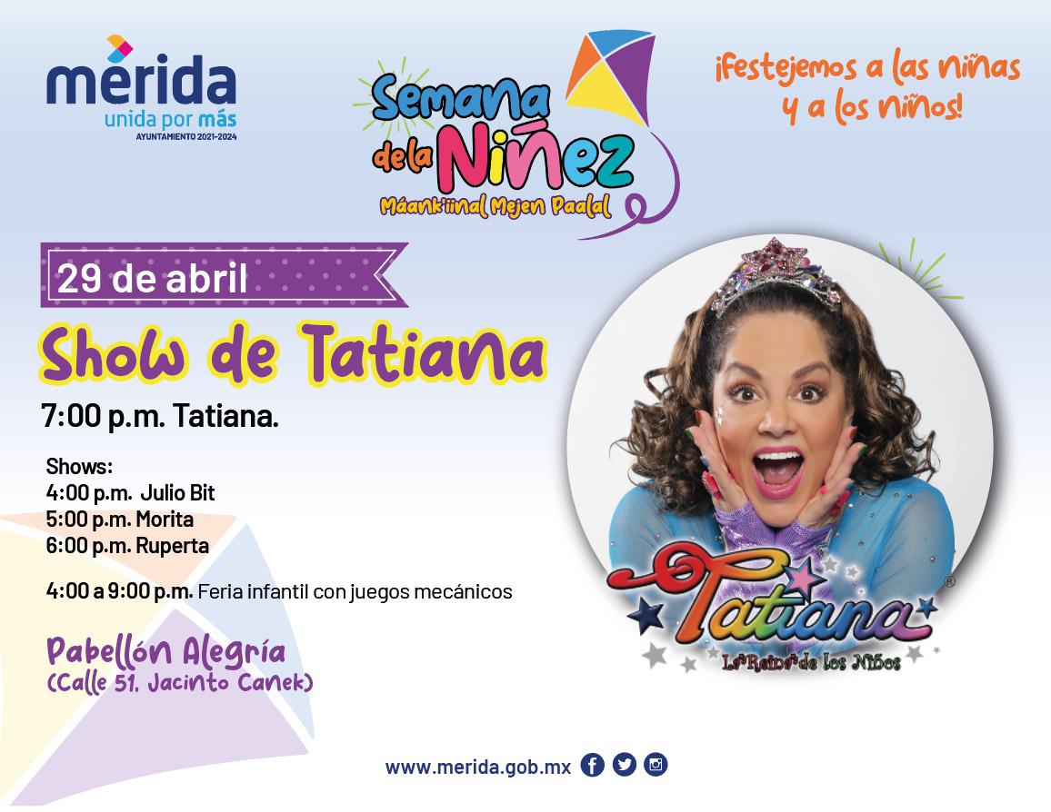 ness_official_'s tweet photo. No te puedes perder este concierto gratuito de Tatiana el 29 de abril en el Pabellón Alegría a las 7 de la noche ubicado en la calle 51 Jacinto Canek invita el #AyuntaMerida #LaReinaDeLosNiños #TATIANA #MONTERREY #ElPatioDeMiCasa #DiaDelNiño #YUCATAN #MERIDA https://t.co/ksIksNr1bZ