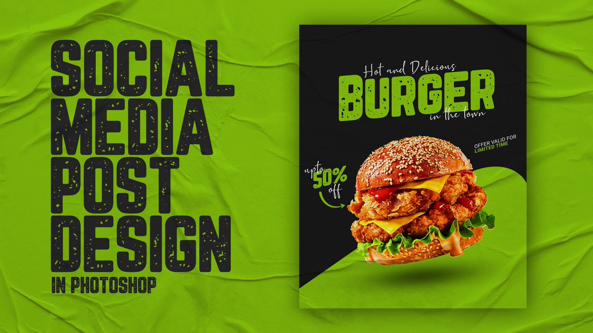 Gkgraphix53's tweet photo. How to Make a Stunning Burger Graphic for Your Social Media Feed.
Tutorial link:- https://t.co/KQ1zOqzMWb
#GraphicDesigner #photoshop #adobephotoshop #burgerpost #postdesign #socialmediapostdesign https://t.co/L9gQv0F5N2