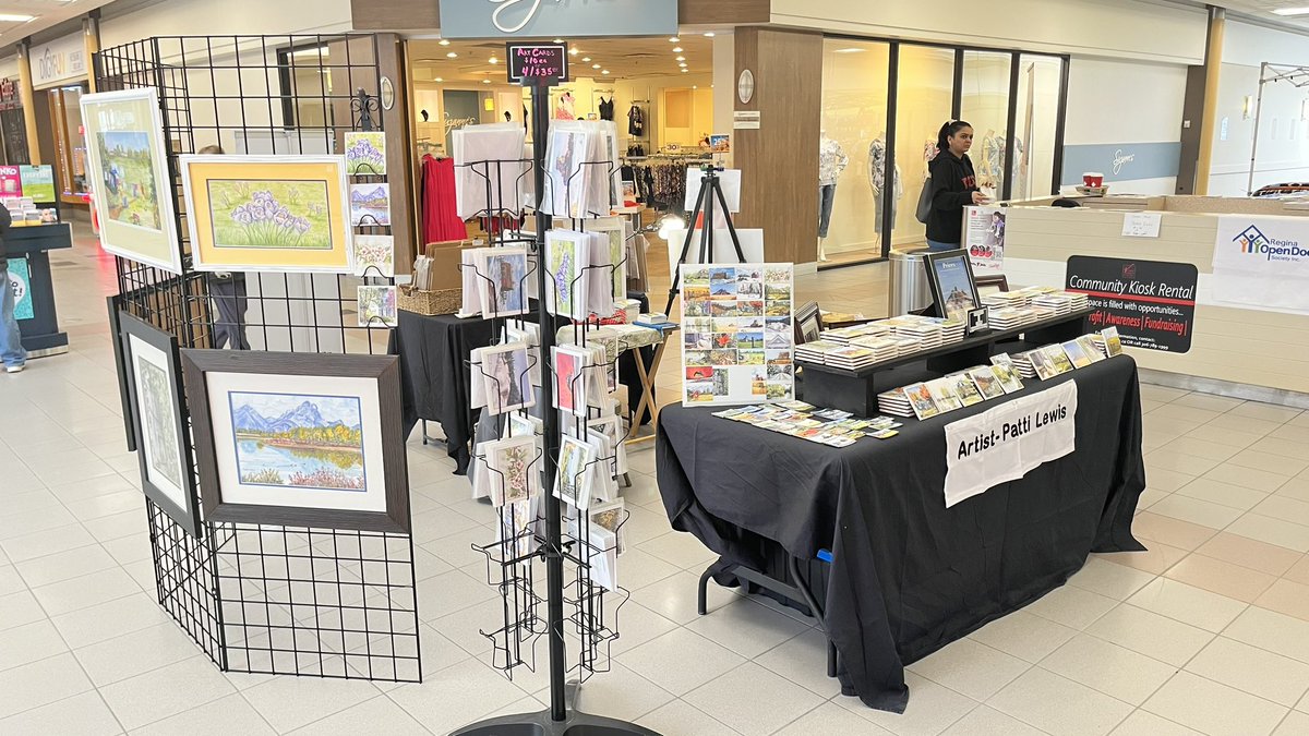 Come to Vic Square Mall in Regina and see my wife’s art work and feel free to buy as we have a few original watercolour paintings, prints, coasters, cards &amp; fridge magnets of most of her paintings. Also check out pattilewisart.com if you can’t make it #art #Watercolour