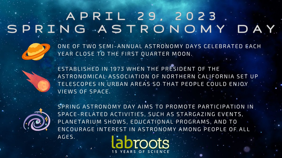Space_LR's tweet photo. Today is Spring Astronomy Day! Explore the mysteries of the universe with stargazing events and engage in fun activities related to astronomy! This event aims to promote space exploration and encourage interest in the night sky! #SpringAstronomyDay #SpaceExploration #Stargazing https://t.co/B1wuhYqfaf
