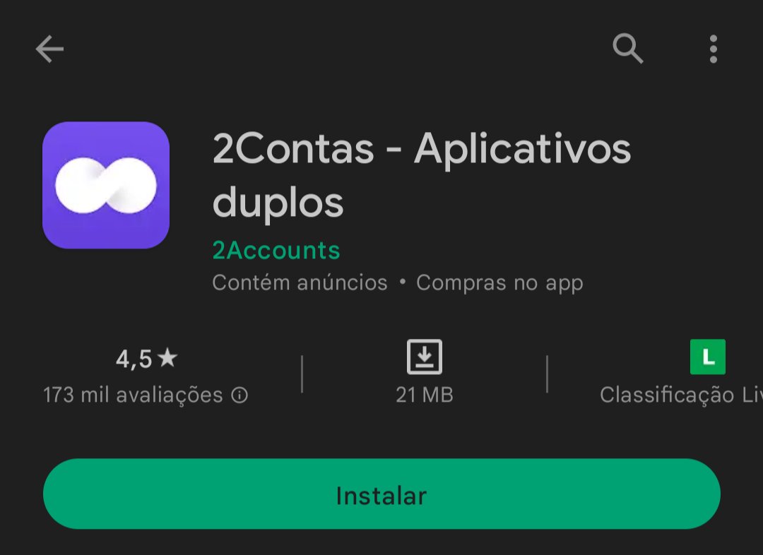Pra quem tem frag e como não temos a opção de entrar com mais de uma conta no TamTam, recomendo esse aplicativo. Ele meio que duplica o app e assim você pode conectar mais uma conta.