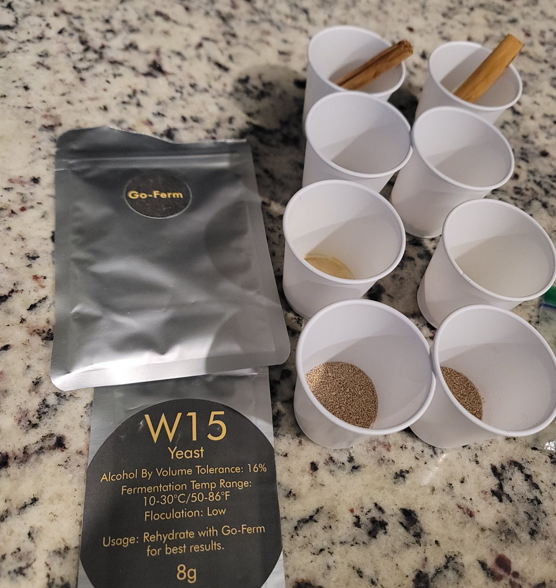 YouToBrew's tweet photo. Ingredients, yeast, and yeast nutrients all measured out! Now for the fun part,  mixing everything together!
#homebrew #meadmaking #Mead #yeastnutrients #brewyourown #youtobrew https://t.co/VhGqWTNi3U