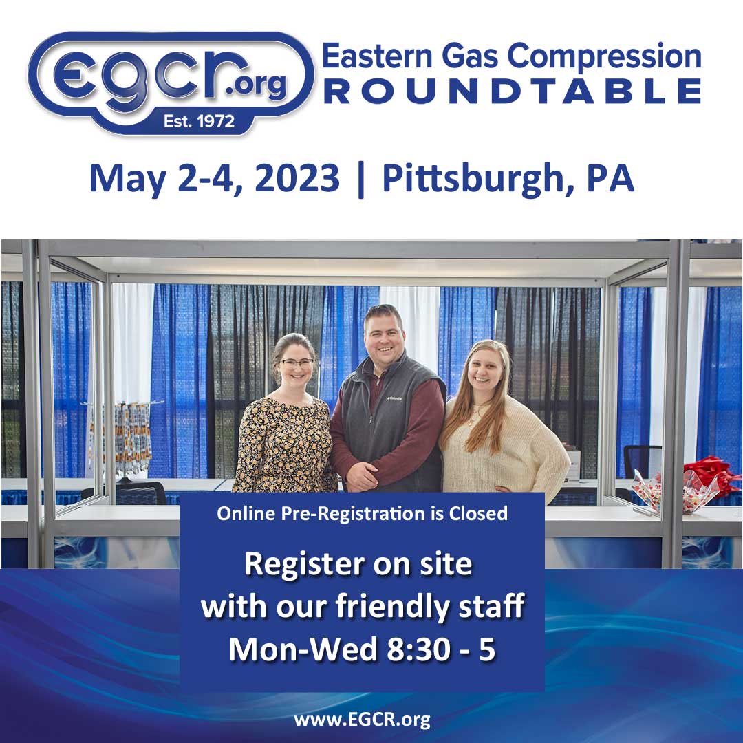 gascompression's tweet image. Join us at the EGCR May 2-4, 2023. Online pre-registration is now closed, but you can register on-site at the David Lawrence Convention Center in Pittsburgh Mon-Wed from 8:30-5. See you at the EGCR!   egcr.org
#egcr #gascompression #oilandgas #oilandgasindustry