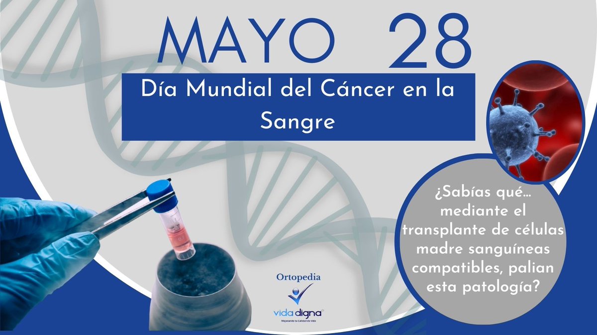 VidaDigna99's tweet photo. DÍA MUNDIAL DEL CÁNCER EN LA SANGRE
.
Las células madre sanguíneas deben ser compatibles, ya que contribuyen al regeneramiento de la médula ósea.
.
#Cáncer #Leucemia #Mieloma #Linfoma #MédulaOsea #Mexico #CDMX #Ortopedia #VidaDigna https://t.co/UQTlAxa5X1