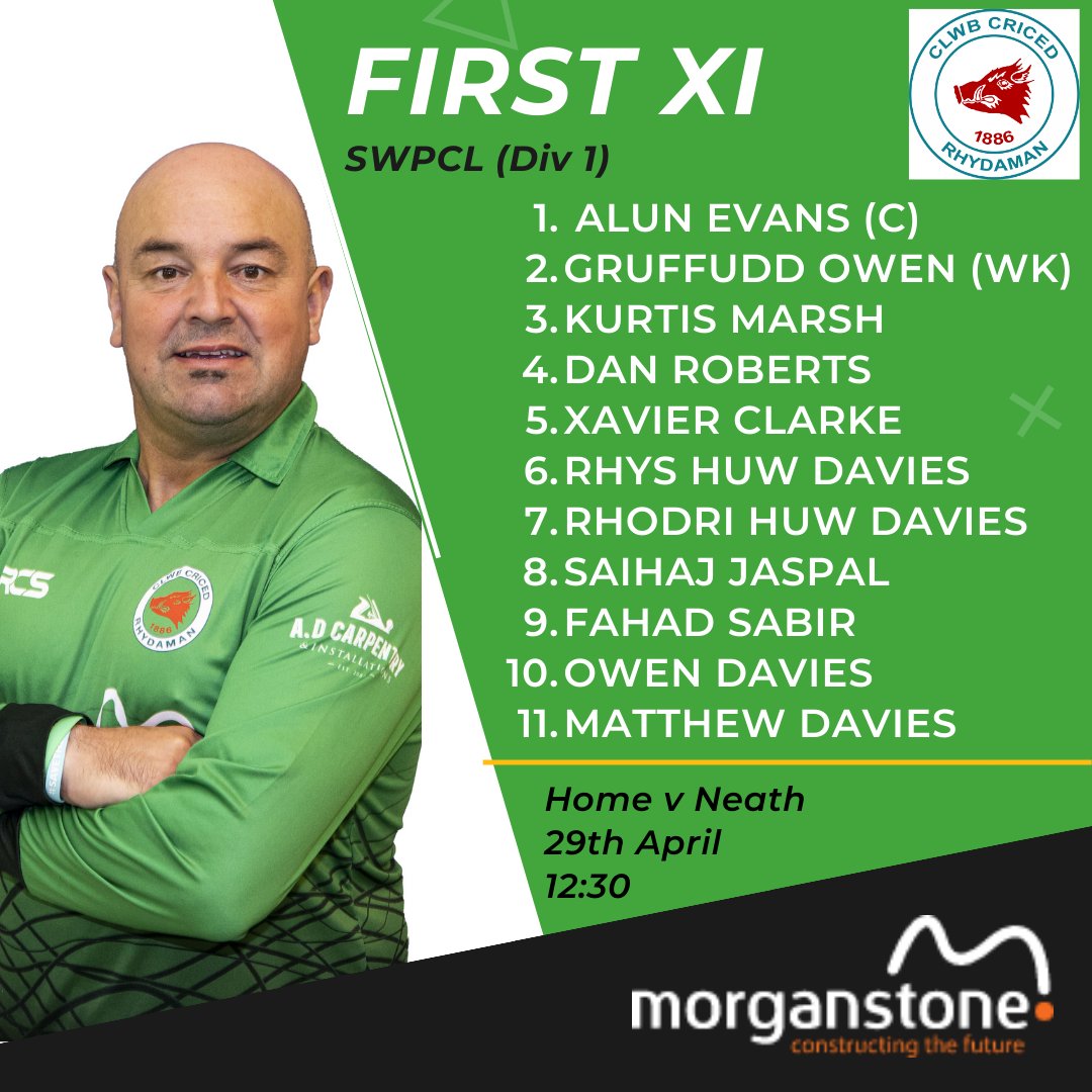 TEAM NEWS 🏏

Here's the team news for our 3 Senior matches tomorrow.  👇

First XI for our home fixture against <a href="/NeathCC/">Neath Cricket Club</a>